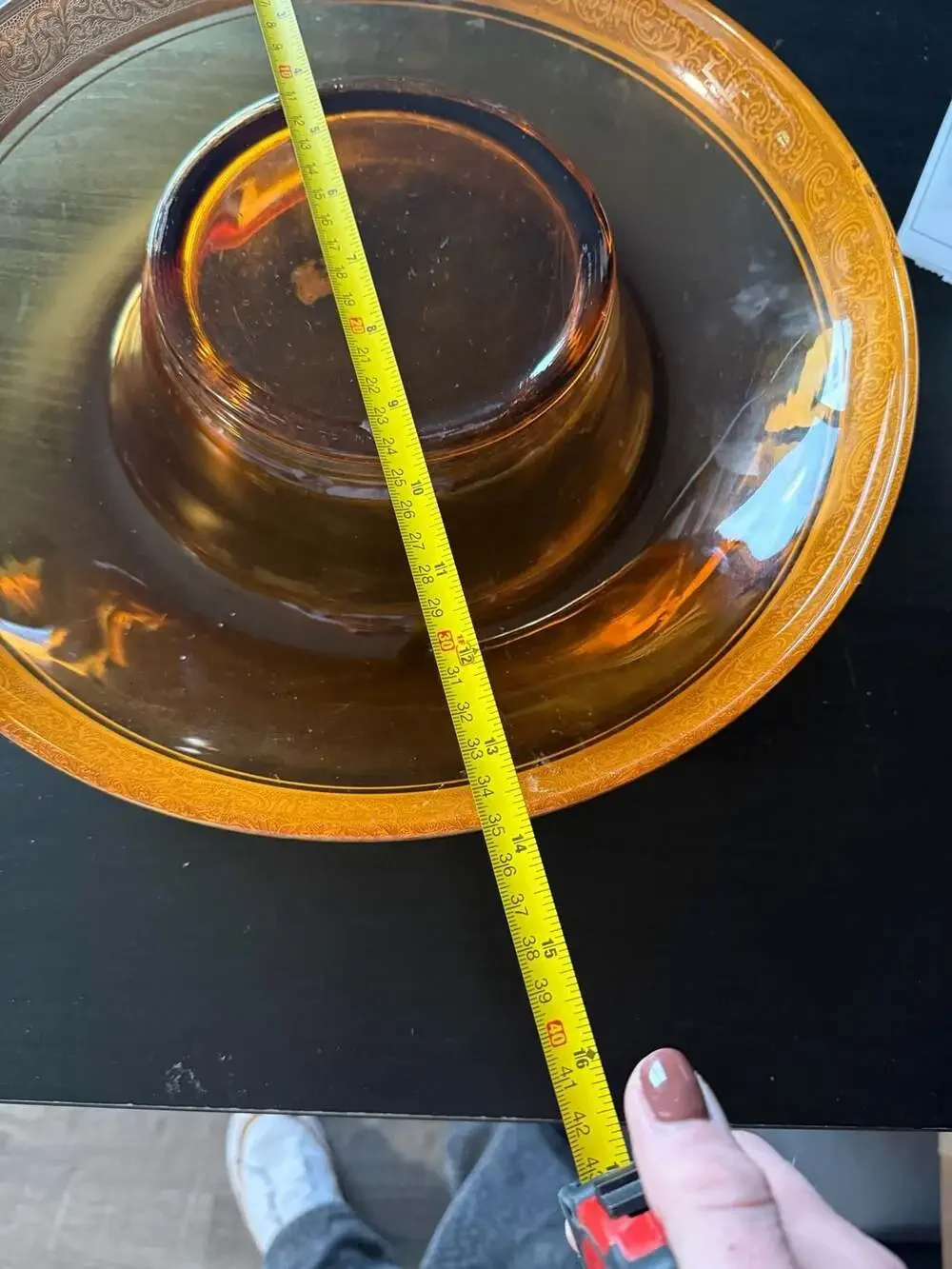 Cambridge Florentine Dark Amber 14 Inch Rolled Edge Bowl